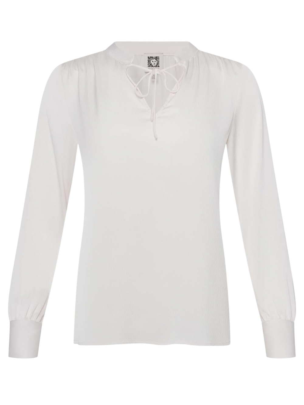 ANNE KLEIN - XS Women’s White Tie-Neck Long Sleeve Top